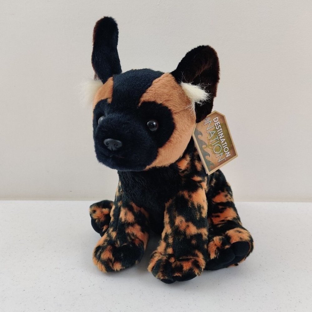African Wild Dog Calico Hyena Plush Stuffed Animal Destination  Nation Aurora